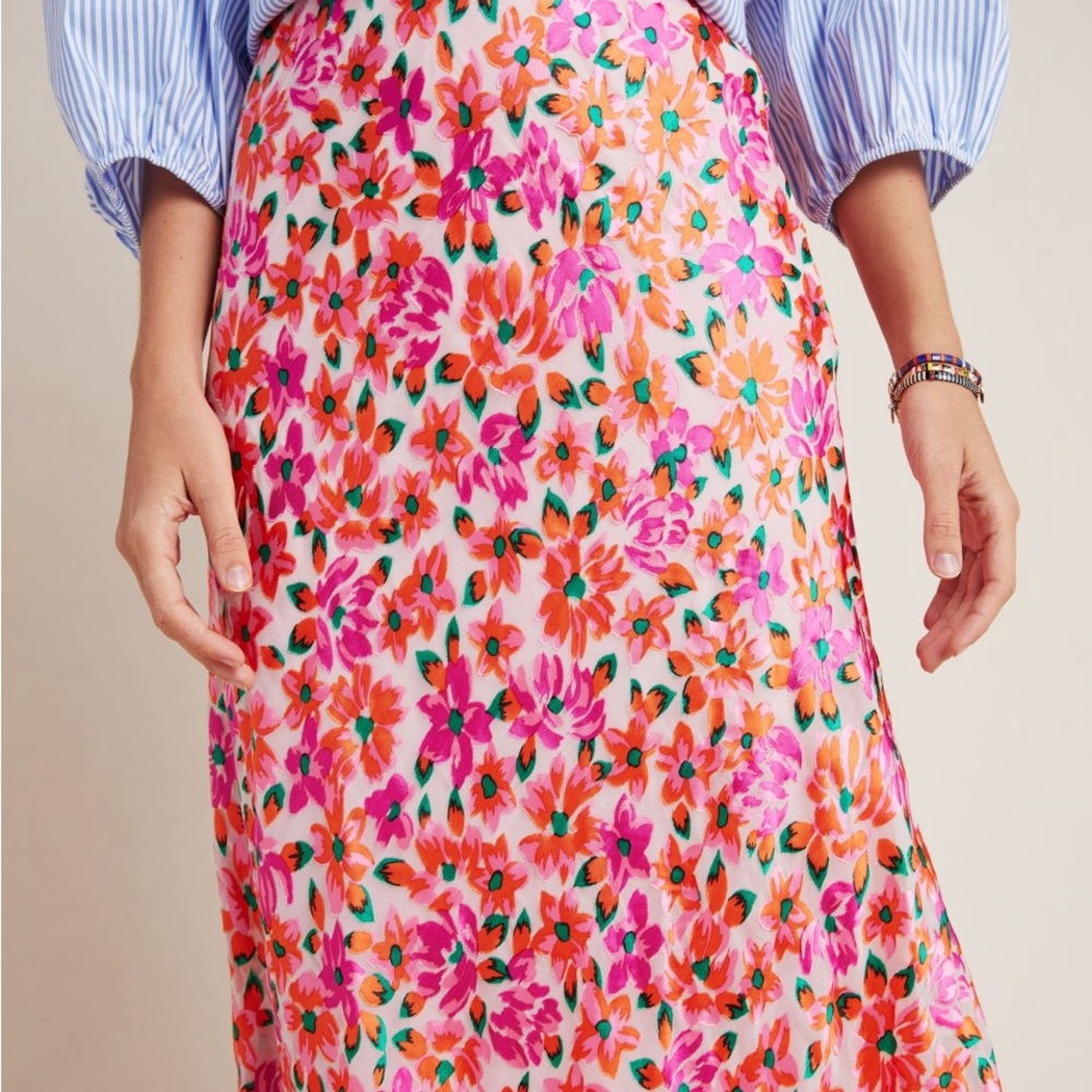 Anthropology Maeve Ravenna Bias Midi Skirt